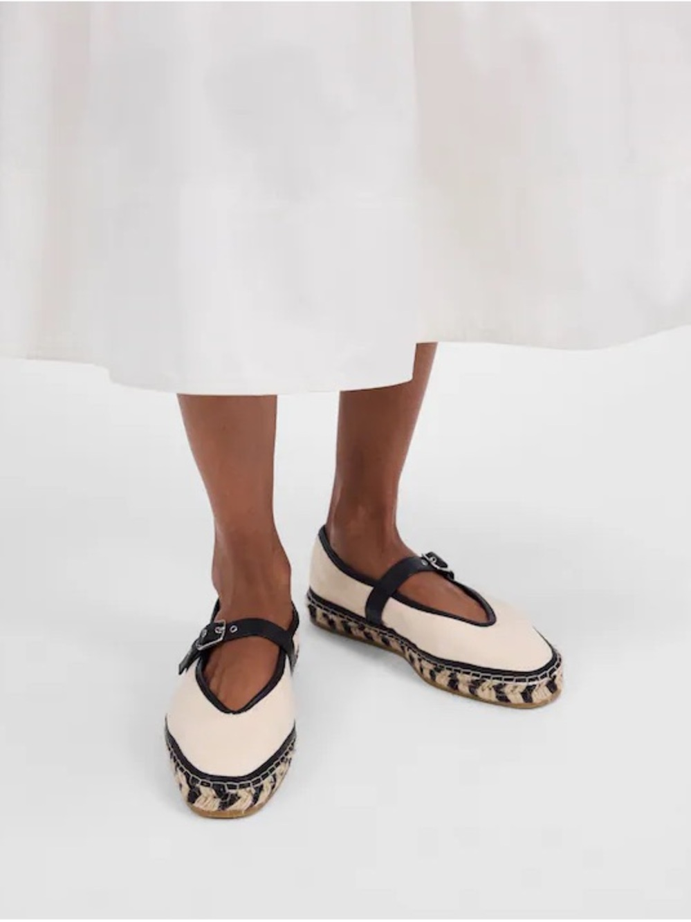 Madewell The Remy Mary Jane Canvas Espadrille Flats Size 8.5 NWT
